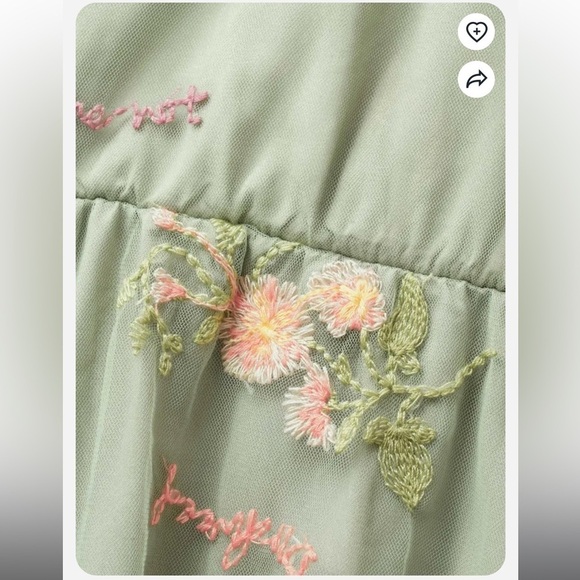 BloomChic Plus Size 3XL Overlap Collar Mesh Floral Embroidered Party Dress us22 - Picture 6 of 7